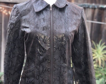 Snake print leather blazer jacket Animal print women clothing sz S