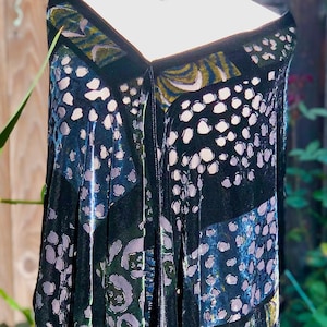 Silk burnout velvet shoulder cover wrap shawl, Art deco women semi sheer long piano neck scarf Birthday women gift for her Mothers day gift