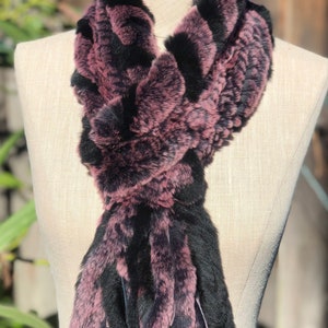 Rabbit Real Fur Neck Scarf Birthday Women Gift Christmas Gift for Her ...