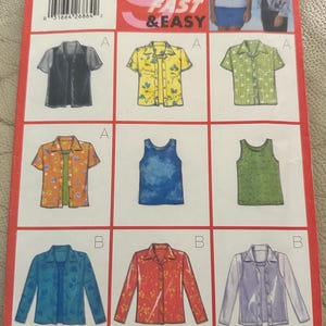 Butterick 5373 Misses Petite shirt and pull over tank top Women clothing sz 12-14-16 Uncut easy sewing pattern