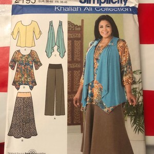 Simplicity 2195 Misses/Women’s Tunic or Top, Pants, Skirt and Knit Vest women clothing sz 10-12-14-16-18 Uncut easy sewing pattern