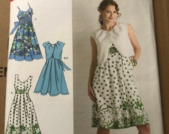 Simplicity 2886 Misses Dress with Bodice Variations and Bolero Size 6,8,10,12,14 Uncut women sewing pattern