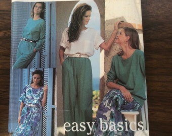 Simplicity 8490 Misses long or short sleeve top, pull-on pants, elastic waist skirt, Women's sz L-XL 18-20-22-24 Uncut easy sewing pattern