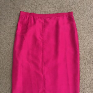 Classic knee length red pencil skirt &quot;Argenti&quot; 100% pure silk women clothing sz 14