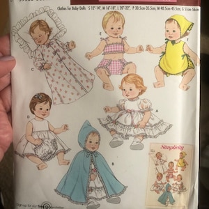 UNCUT Vintage 1996, Simplicity Crafts 9473, Doll Clothes, in
