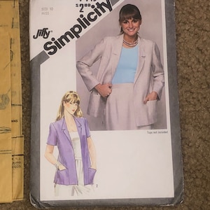 Simplicity 9913 Misses Jiffy Unlined Loose Fitting Jacket sz 10 Uncut women sewing pattern