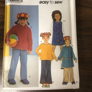 Simplicity 9346 Girls Top Pants Jumper Coat Jacket Children&#39;s sz 3-4-5-6-7-8 Uncut Sewing Pattern