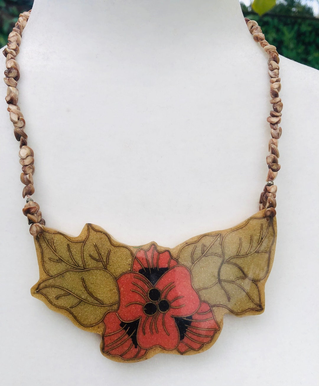 Handmade Seashell Collar Necklace Flower Bib Necklace Etsy