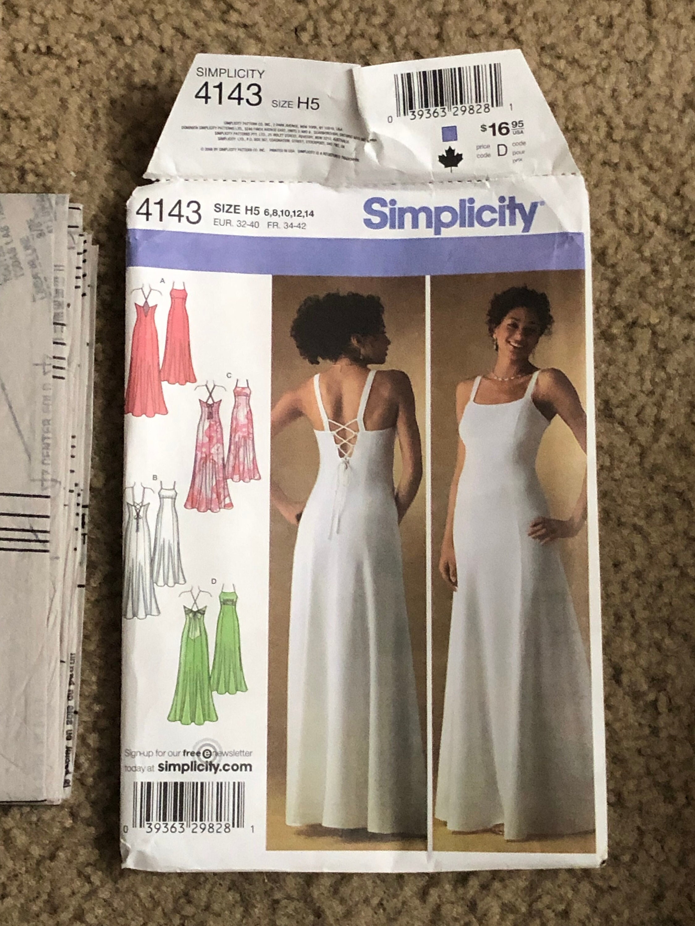 Vintage SIMPLICITY Sewing Pattern 4143 DRESS Size:14 CUT