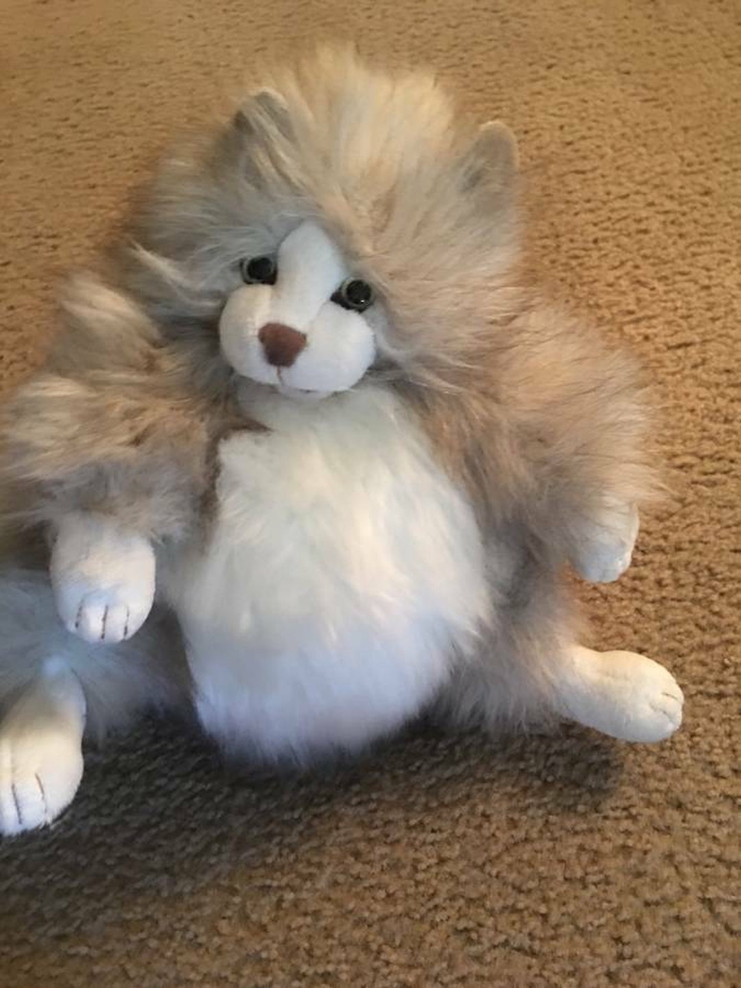 Folkmanis Fat Fluffy Cat Kitten Full Body Hand Puppet Stuffed Plush ...