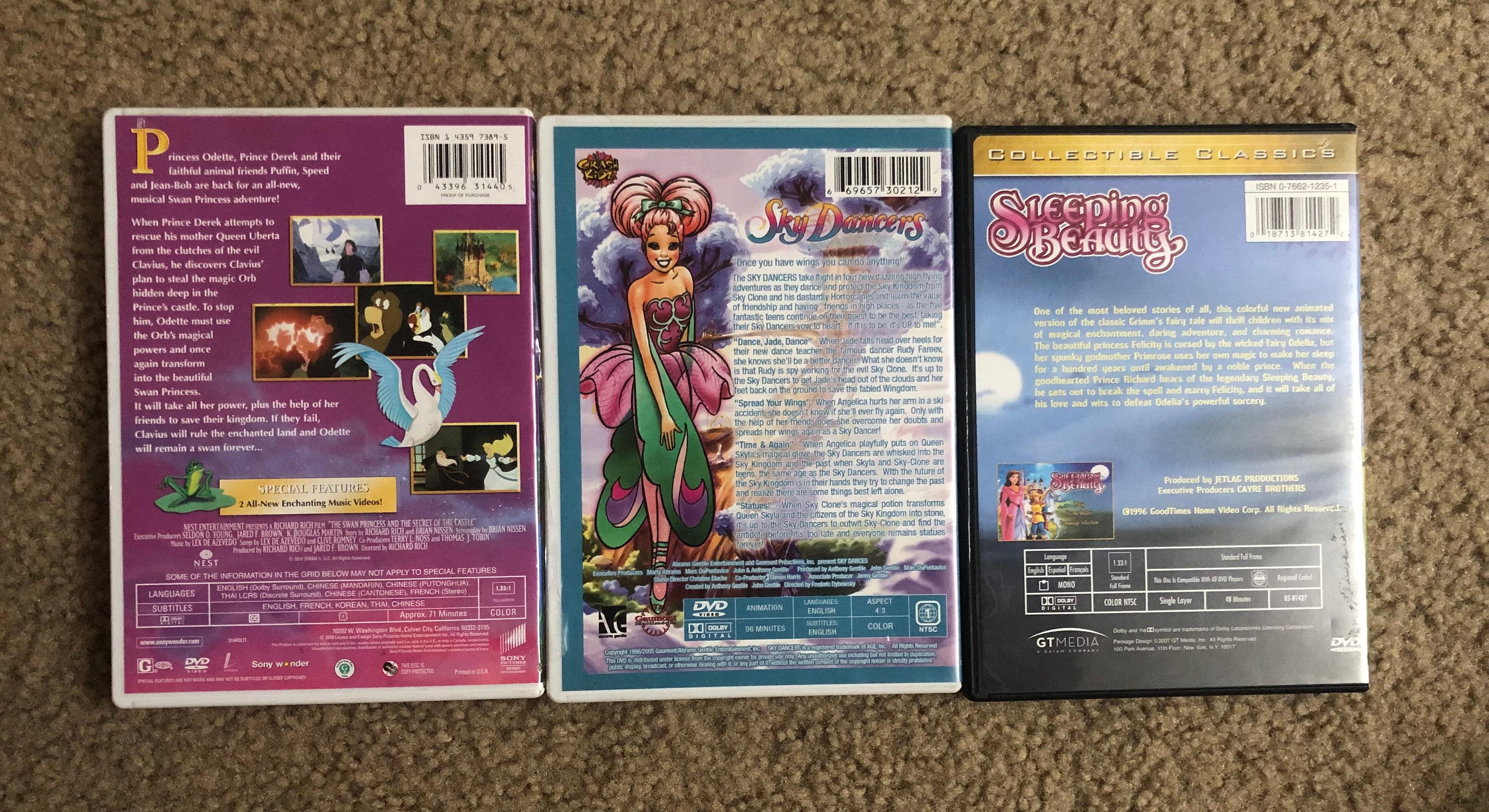Lot of 3 Dvds Sky Dancers the Sky's the Limit, Sleeping