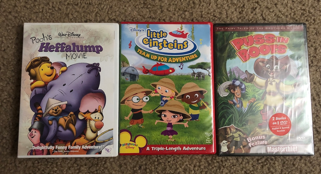 Lot of 3 Dvd Puss in Boots, Playhouse Disney's Little