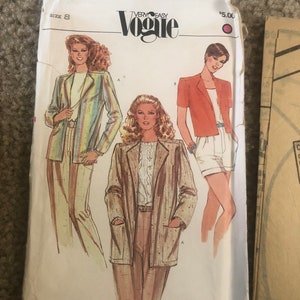 Vogue 7986 Misses loose fitting unlined jacket women clothing sz 8 Uncut easy vintage sewing pattern