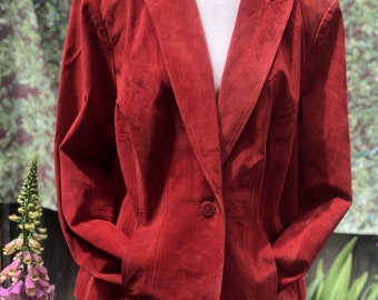 Alfani Very Soft Genuine Suede Leather Jacket Women Clothing Sz 2X