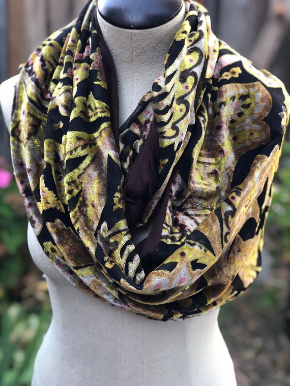 Beautiful velvet infinity wide loop scarf for wome