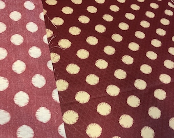 Polka dot light weight upholstery fabric by the yard for furniture remodeling, sewing jacket, coat, bookbinding, collage, quilting projects