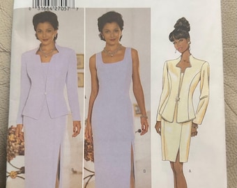 Butterick 5389 Misses Petite jacket and dress Women clothing sz 12-14-16 Uncut easy sewing pattern.