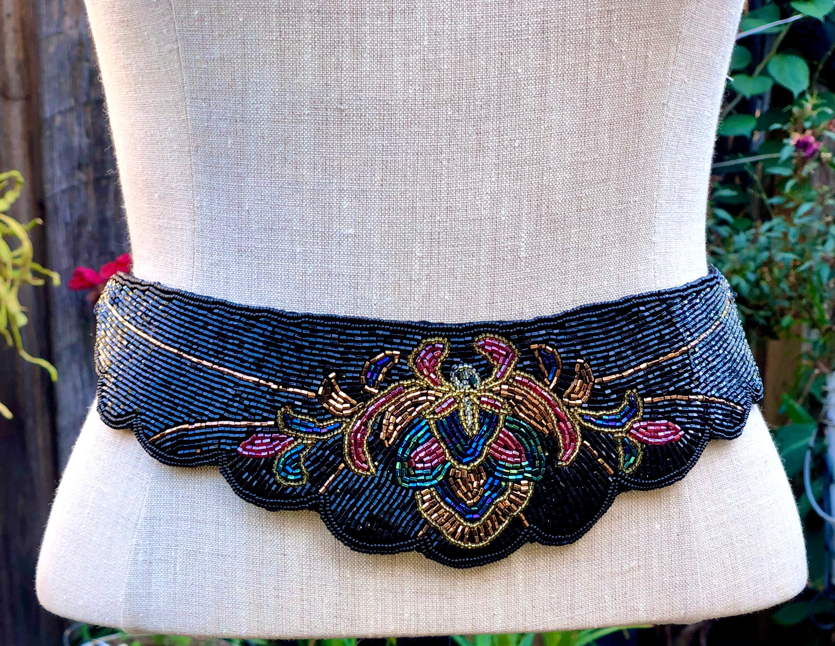 Beaded Hand Embroidered Belt Lillian Vermon One Size Fits  display picture 3