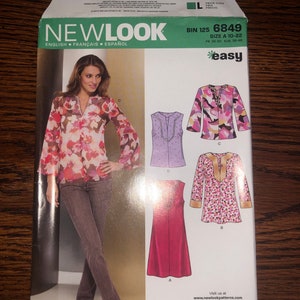 New Look 6849 Misses&#39; pull over top, A-line tunic, dress Women clothing sz 10-12-14-16-18-20-22 Uncut easy sewing pattern