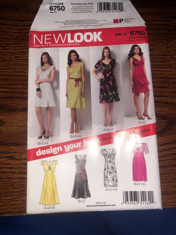 new look a line dress 1990's New Look Midi or Maxi Princess Line Dress Pattern with Cropped –  Backroom Finds main image 0