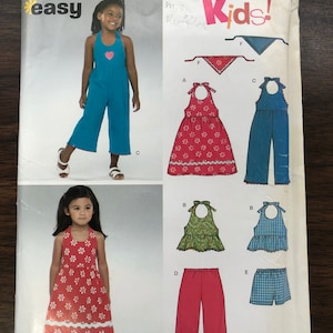 New Look 6361 Girls Sundress, Jumpsuit, Halter Top, Shorts, Cropped Pants, Dungarees trousers sz A 3-4-5-6-7-8 Children's Sewing Pattern