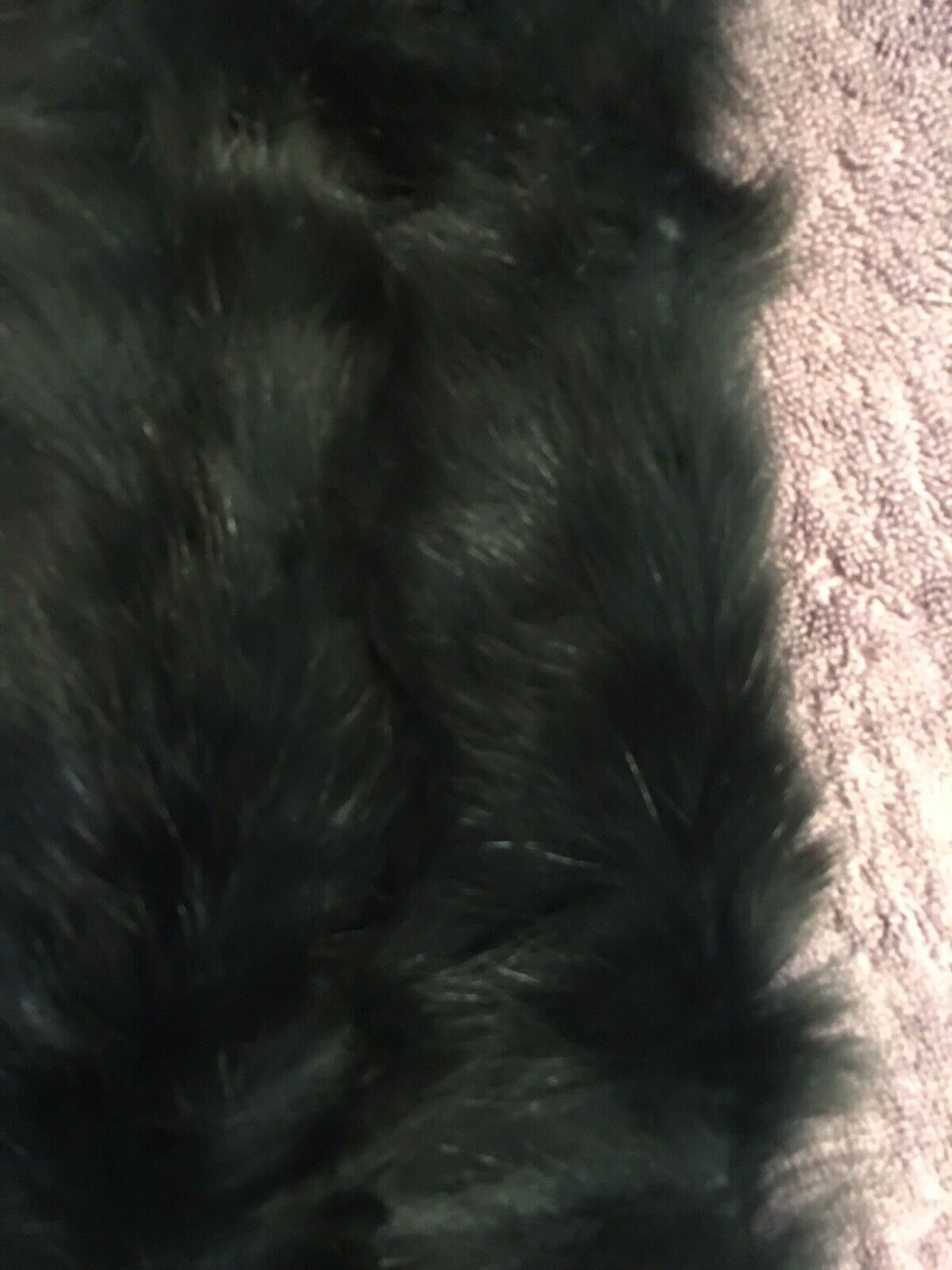Real Fur Scarf, Natural Black Fur Collar or Boa Stole W 2 Hidden Single