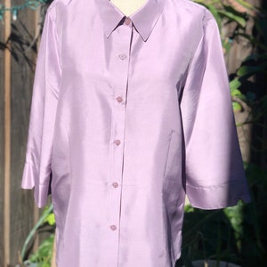 Silk blouse shirt Coldwater Creek women clothing sz L