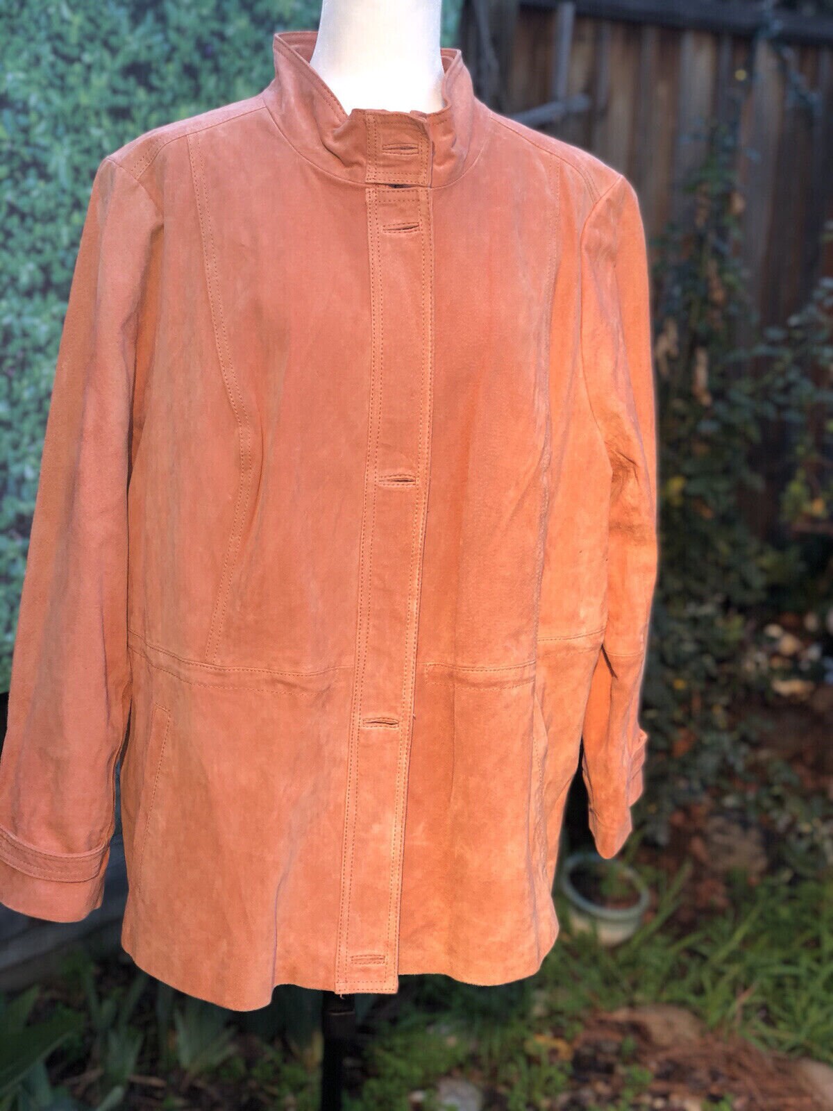 Veste En Daim Suédé Dennis Basso Taille S Marron - Occasion Très Bon état