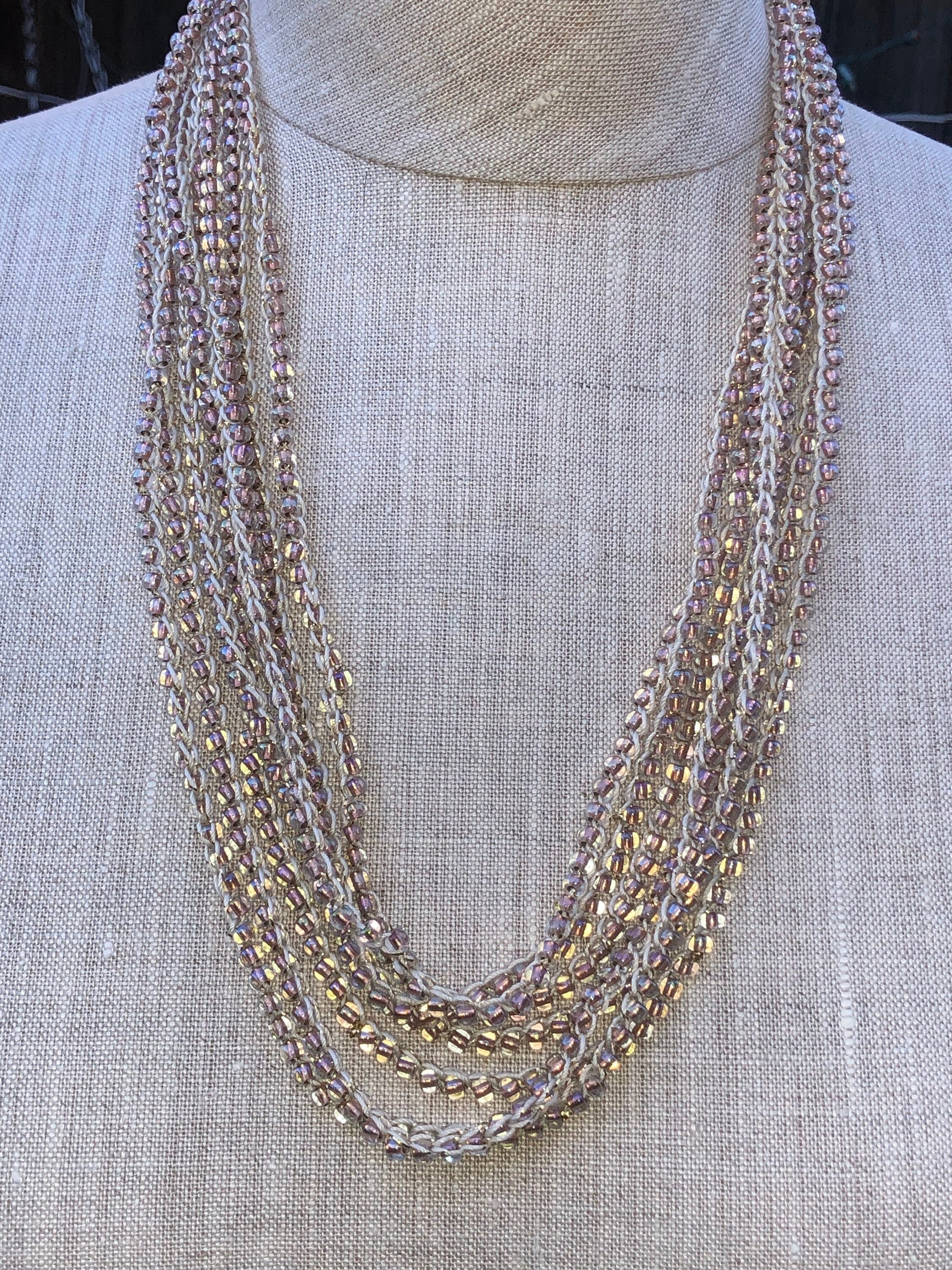 Handcrafted Layers Handcrafted Boho Beadwork Crochet Lightweight Many Layers Beaded ...