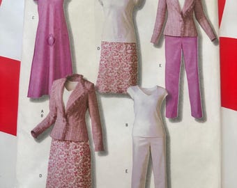 1998 Uncut Misses JACKET Top SKIRT Pants PATTERN Butterick #5371 Size ...