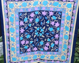 Floral Square Scarf, Vintage Hair Scarf, Satin Neck Scarf, Unique Cottagecore Bandana Retro Head Wraps Birthday Christmas Gift for Women