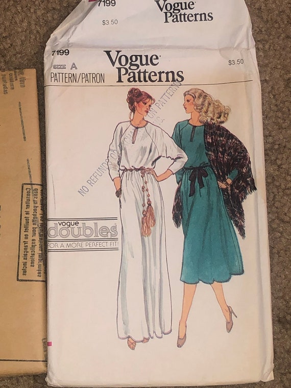 Vogue 7199 Misses Loose Fitting Dress and Shawls Sz A 6-8 Uncut Women  Sewing Pattern - Etsy