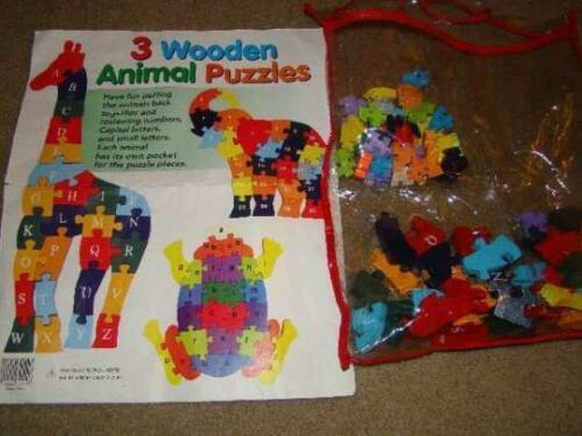 Handmade Wooden Jigsaw Puzzle - Alphabet Elephant