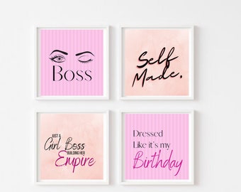 Girl boss wall décor. Printable workplace art.