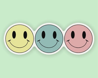Smiley Face Sticker - Sticker, Sticker for Hydro flasks, Laptop sticker, Waterproof, Water bottle, Custom stickers