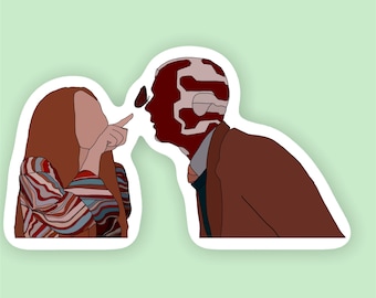 Wanda & Vision Sticker- Sticker, Sticker for Hydro flasks, Laptop sticker, Waterproof, Water bottle, Custom stickers
