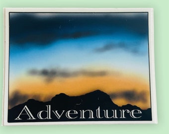 Adventure Sticker - Sticker, Sticker for Hydro flasks, Laptop sticker, Waterproof, Water bottle, Custom stickers