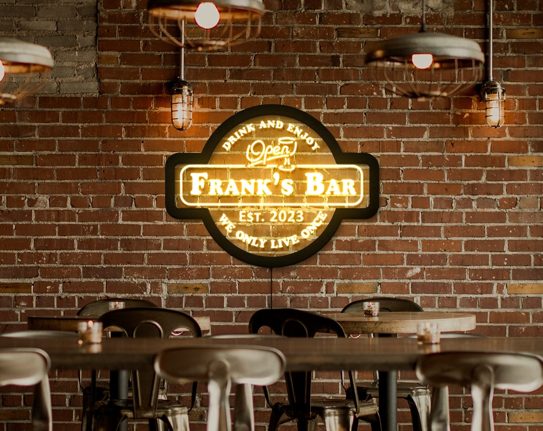 Personalized Bar Sign, Light up Bar Sign, Custom Bar Light Sign, Custom