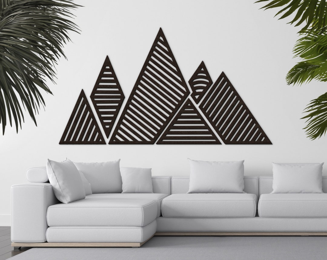 Large Mountain Wall Art Large Mountain Decor Mountain Wood Etsy