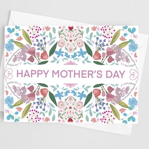 Tarjeta del Día de las Madres Florales Imprimible - Tamaño A6 - (105mmx148mm)- PDF imprimible - DESCARGA DIGITAL - Tarjeta de felicitación