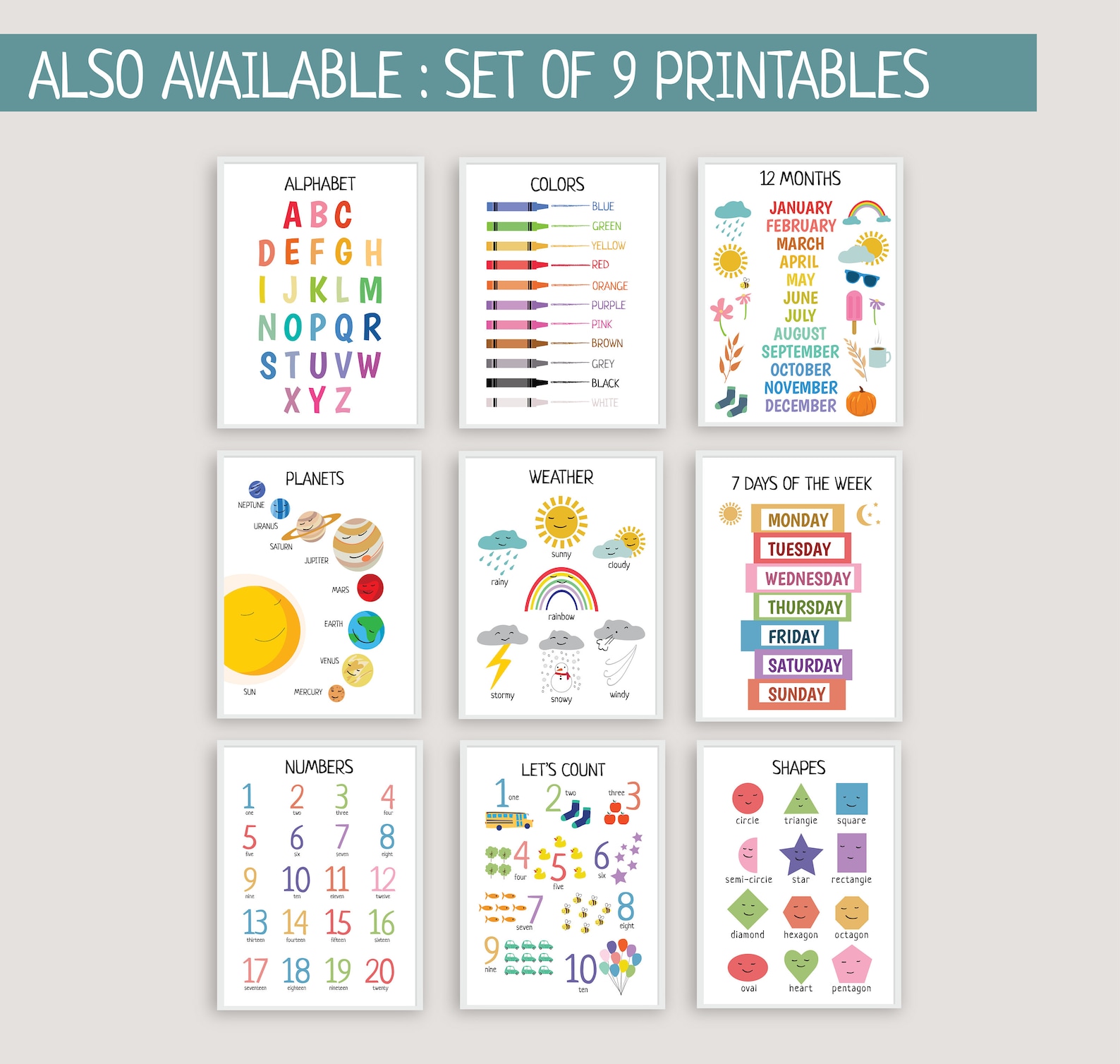 Alphabet Printable Wall Art, Classroom Posters, Playroom Decor ...