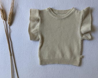 Camicetta in maglia per neonati, camicetta lavorata a maglia per neonati, camicetta in filato lavorato a maglia