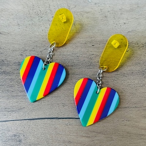 Rainbow Charm Earrings, Lightweight, Hypoallergenic, Dangle Earrings