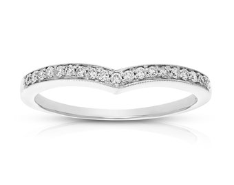 Beautiful V shape Stackable Ring, 925 Sterling Silver, 0.75 Ct Round Cut Diamond, Anniversary Gifts, Rings For Women's, Best Friend Gifts