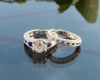 Star Diamond Ring, Classic Wedding Ring, 1.1Ct Round Diamond Ring, 14k White Gold, Bypass Engagement Ring, Anniversary Gift, Rings For Women