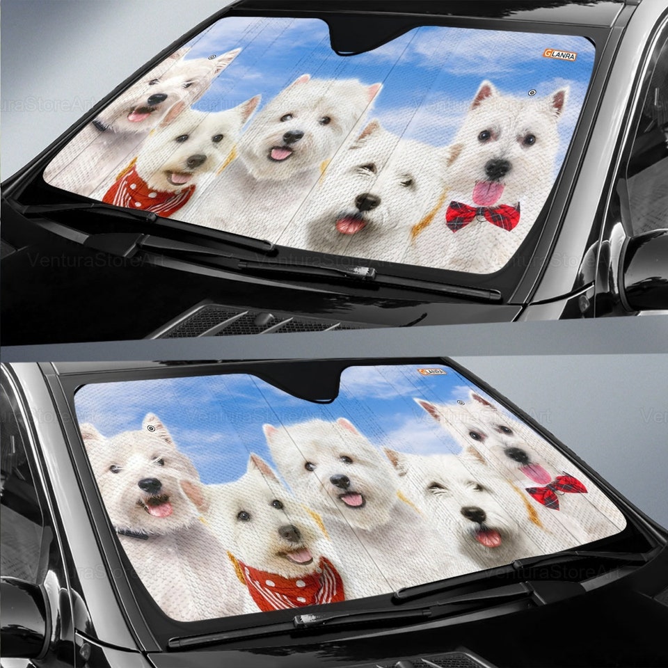 Westie Car Sun Shade, Westie Lover, Auto Car Sunshade, Dog Car Sun Shade, Car Decoration