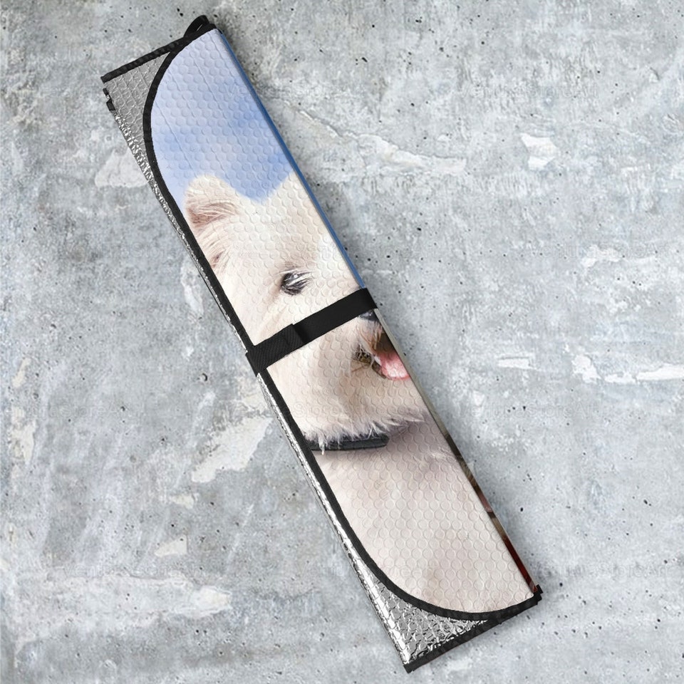 Westie Car Sun Shade, Westie Lover, Auto Car Sunshade, Dog Car Sun Shade, Car Decoration