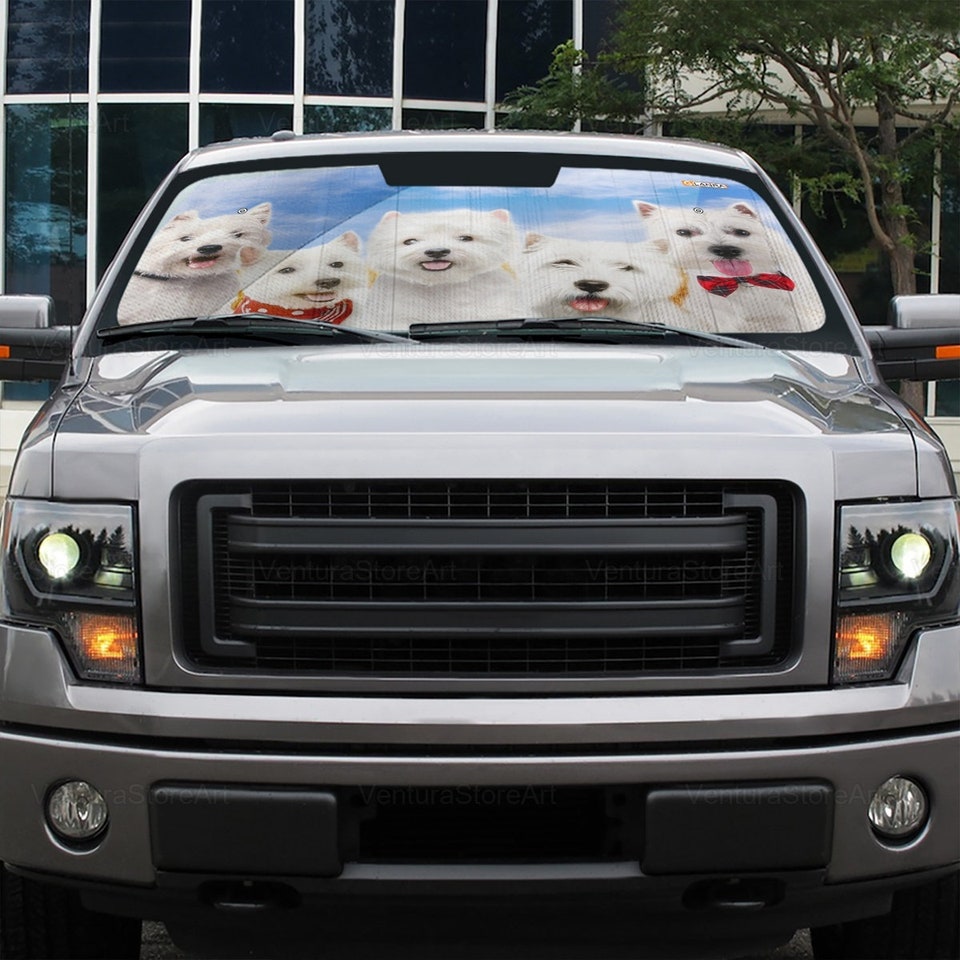 Westie Car Sun Shade, Westie Lover, Auto Car Sunshade, Dog Car Sun Shade, Car Decoration