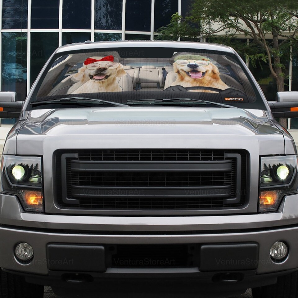 Discover Golden Retriver Car Sunshade, Golden Lover, Golden Car Decor, Gift For Dad, Auto Sunshade