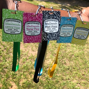 Classroom Hall Passes For Teacher, 6 Pcs Durable Bathroom Pass Lanyards